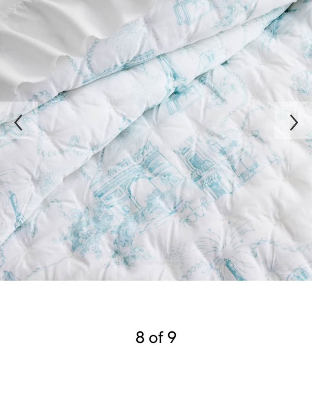 Pottery Barn Teen Amelia In Paris Toile Quilt Set - Queen